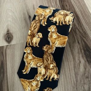 RALPH MARLIN DESIGN RETRIEVER CLUB NECKTIE GOLDEN RETRIEVERS